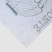 Hot Air Ballon Blue Sky  Postmark Frans Tissuepapier (Detail)