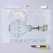 Hot Air Ballon Blue Sky  Postmark Frans Tissuepapier (Craft)