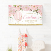 Hot-Air ballon Blush Pink Floral Backdrop Welkom Spandoek (Insitu)