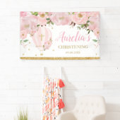 Hot-Air ballon Blush Pink Floral Backdrop Welkom Spandoek (Insitu)