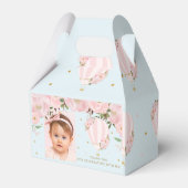 Hot Air ballon Blush Pink Floral Foto Bedankdoosjes (Achterkant)
