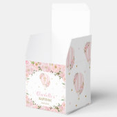 Hot Air ballon Blush Pink Floral Foto Bedankdoosjes (Geopend)
