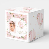 Hot Air ballon Blush Pink Floral Foto Bedankdoosjes (Achterkant)