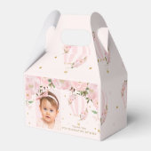 Hot Air ballon Blush Pink Floral Foto Bedankdoosjes (Achterkant)