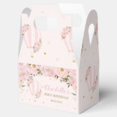 Hot Air ballon Blush Pink Floral Foto Bedankdoosjes (Geopend)