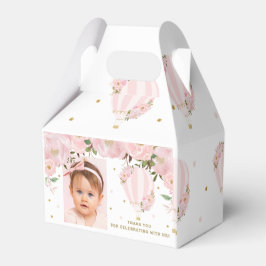 Hot Air ballon Blush Pink Floral Foto Bedankdoosjes