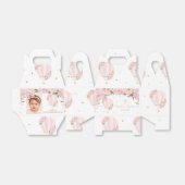 Hot Air ballon Blush Pink Floral Foto Bedankdoosjes (Uitgevouwen)