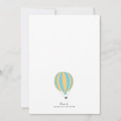 Hot Air ballon Boy Blue Yellow Baby shower Invite Kaart (Achterkant)
