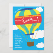 Hot Air ballon Colorful 1st Birthday-uitnodigingen Kaart (Voorkant)
