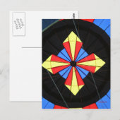 Hot-air ballon, Compass. Briefkaart (Voorkant / Achterkant)