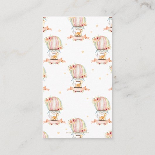 Hot-Air ballon Cute Baby Animals brengen een boek  Informatiekaartje (Achterkant)