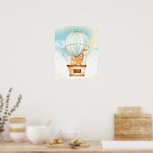 Hot-Air ballon Cute Baby Animals Nursery Wall Art Poster (Keuken)