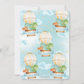 Hot Air Ballon Cute Dinosaurs Birthday Party Boy  Kaart (Achterkant)