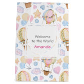 Hot-Air ballon Cute Waterverf Patroon Nieuwe baby Medium Cadeauzakje (Achterkant)