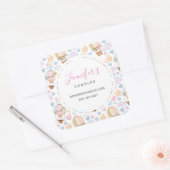 Hot-Air ballon Cute Waterverf Pattern Business Vierkante Sticker (Envelop)