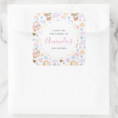 Hot-Air ballon Cute Waterverf Pattern Hartelijk da Vierkante Sticker (Tas)
