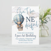 Hot Air ballon, eerste verjaardag Kaart (Staand voorkant)