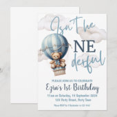 Hot Air ballon, eerste verjaardag Kaart (Voorkant / Achterkant)