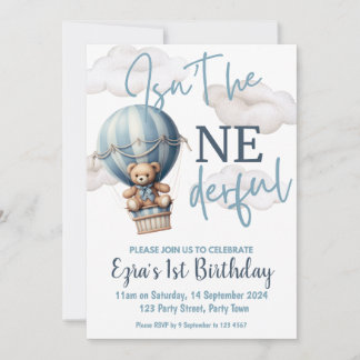 Hot Air ballon, eerste verjaardag Kaart