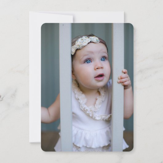 Hot Air ballon, eerste verjaardag Kaart (Achterkant)