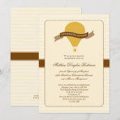 Hot Air Ballon Elegant Afstuderen Uitnodiging (Voorkant / Achterkant)