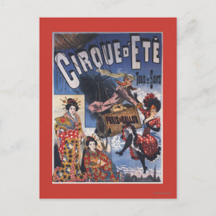 Hot-Air ballon en Poster voor Japanse dames Briefkaart