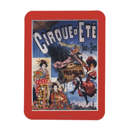 Hot-Air ballon en Poster voor Japanse dames Magneet (Verticaal)