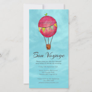Hot Air ballon Farewell Bon Voyage Party uitnodige