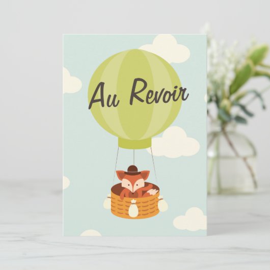 Hot Air ballon Farewell Bon Voyage Party uitnodige Kaart (Staand voorkant)