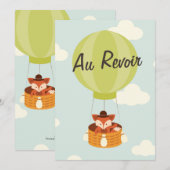 Hot Air ballon Farewell Bon Voyage Party uitnodige Kaart (Voorkant / Achterkant)