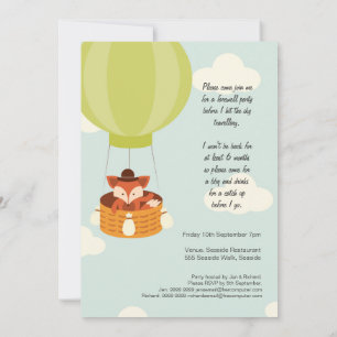 Hot Air ballon Farewell Bon Voyage Party uitnodige Kaart