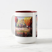 "Hot Air Ballon Fiesta" Tweekleurige Koffiemok (Voorkant links)