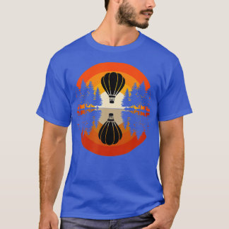Hot Air Ballon Forest Sunset Baloning Air Ballo T-shirt