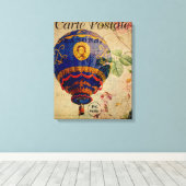 Hot Air Ballon Frans Briefkaart Canvas Afdruk (Insitu (Houten vloer))
