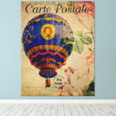Hot Air Ballon  Frans Briefkaart Canvas Afdruk (Insitu (Houten vloer))