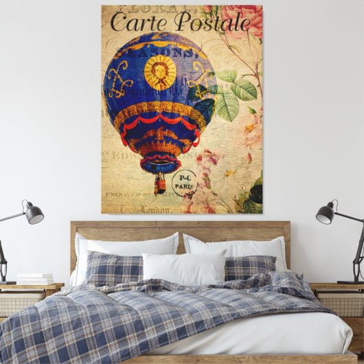 Hot Air Ballon  Frans Briefkaart Canvas Afdruk (Insitu (Slaapkamer))