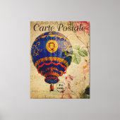 Hot Air Ballon Frans Briefkaart Canvas Afdruk (Voorkant)