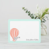 Hot Air ballon Hartelijk dank Bedankkaart (Staand voorkant)