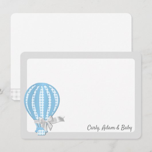 Hot Air ballon Hartelijk dank Bedankkaart (Voorkant / Achterkant)