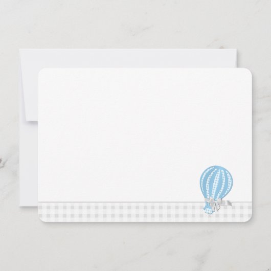 Hot Air ballon Hartelijk dank Bedankkaart (Achterkant)