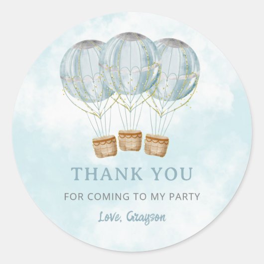 Hot Air ballon Hartelijk dank Ronde Sticker (Voorkant)