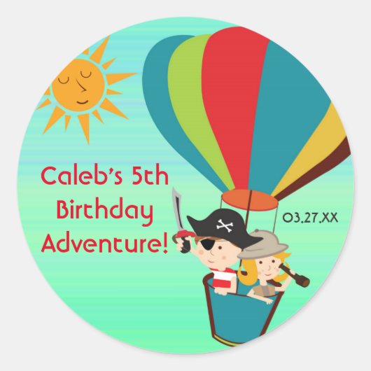 Hot Air Ballon Kinder Adventure stickers (Voorkant)