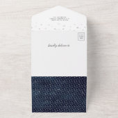  Hot Air Ballon Navy Blue Baby shower All In One Uitnodiging (Buitenkant)