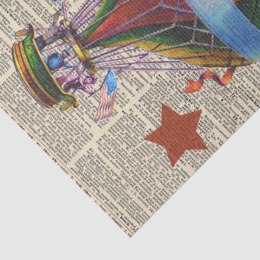 Hot Air Ballon  Newspaper Decoupage Tissuepapier (Detail)