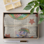 Hot Air Ballon  Newspaper Decoupage Tissuepapier (Geschenk)