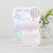 Hot-air ballon, op- en afscheid van uw verjaardag kaart (Staand voorkant)