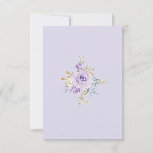 Hot Air ballon Paars Gold Floral 1 september Kaart (Achterkant)