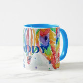 Hot Air Ballon Pappa kleurrijke Waterverf Mok (Voorkant rechts)