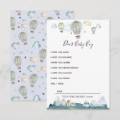 Hot Air Ballon Party wenst Baby Advice Kaart (Voorkant / Achterkant)