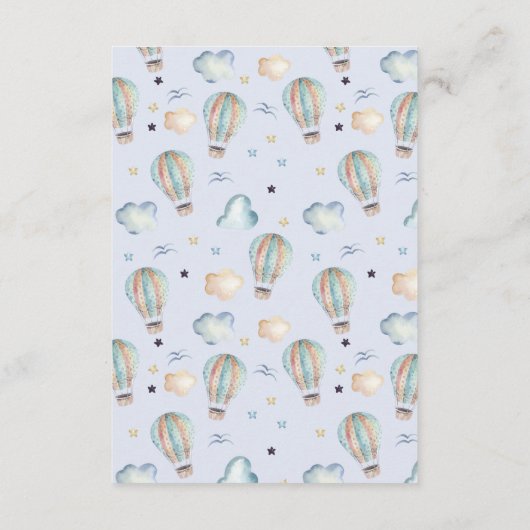 Hot Air Ballon Party wenst Baby Advice Kaart (Achterkant)